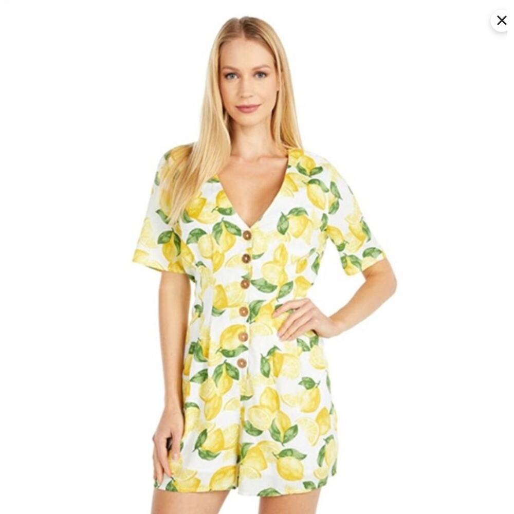 NWT BCBGeneration Size M Medium lemon print romper